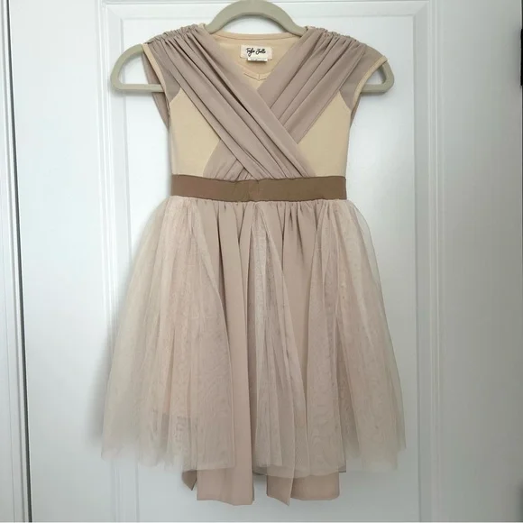 Elegant Cream Kids Dress - Picture 3 of 6